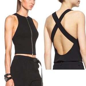 T by Alexander Wang Euc Crossback Front Zipper Top